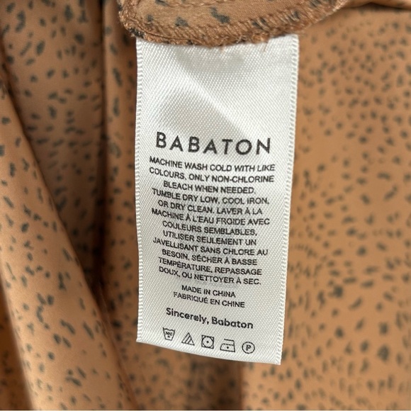 BABATON ARITZIA Bellamy Gold Black Animal Print Maxi Slip Dress Size Medium - Picture 8 of 9